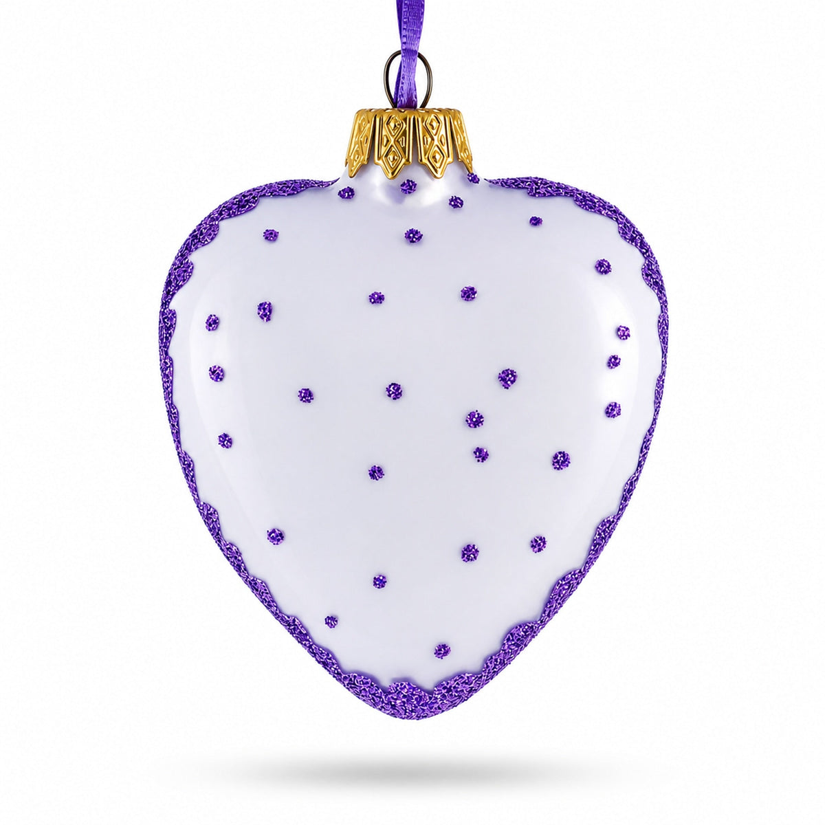 Teddy For My Grandson Glass Heart Christmas Ornament