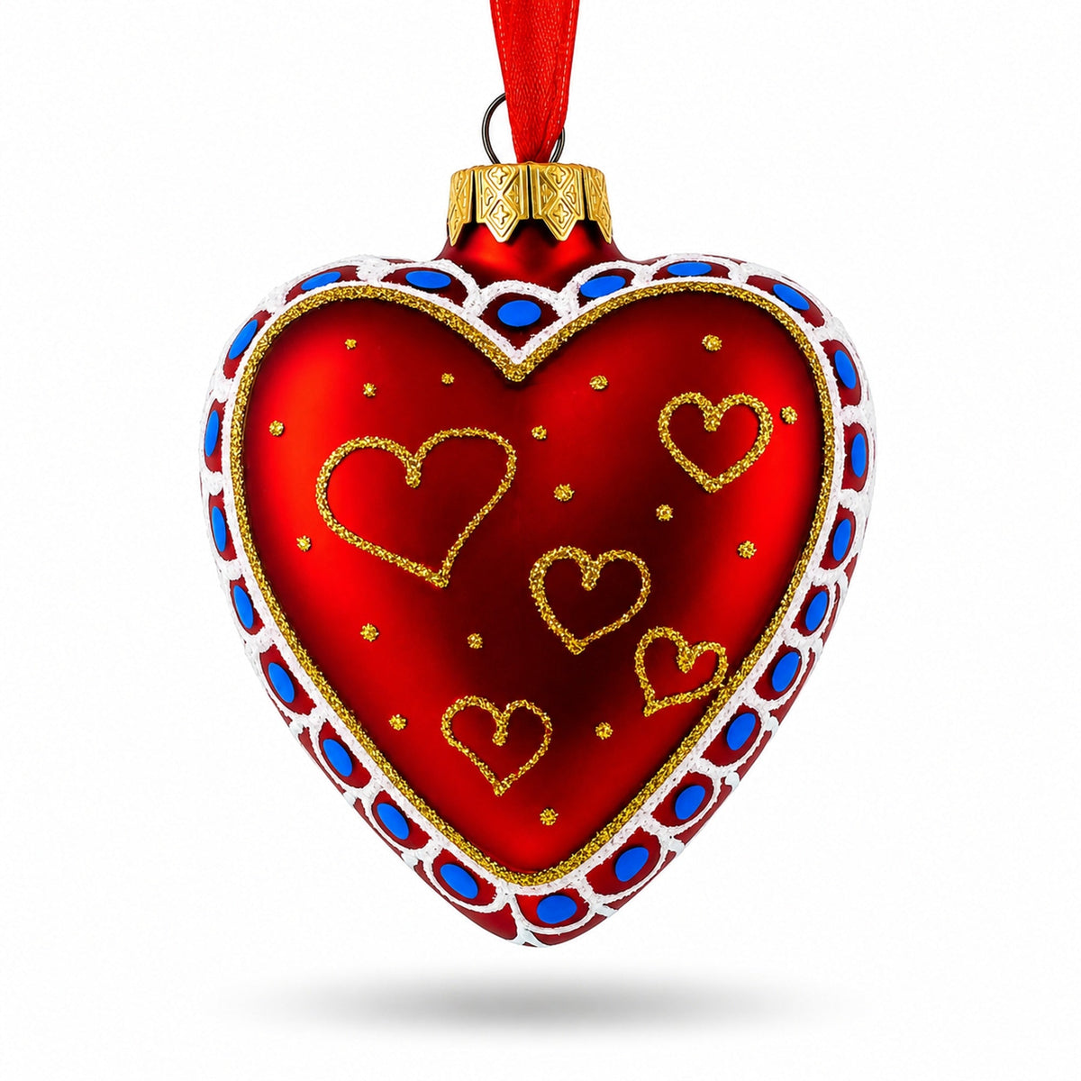 To My Sweetheart Glass Heart Christmas Ornament