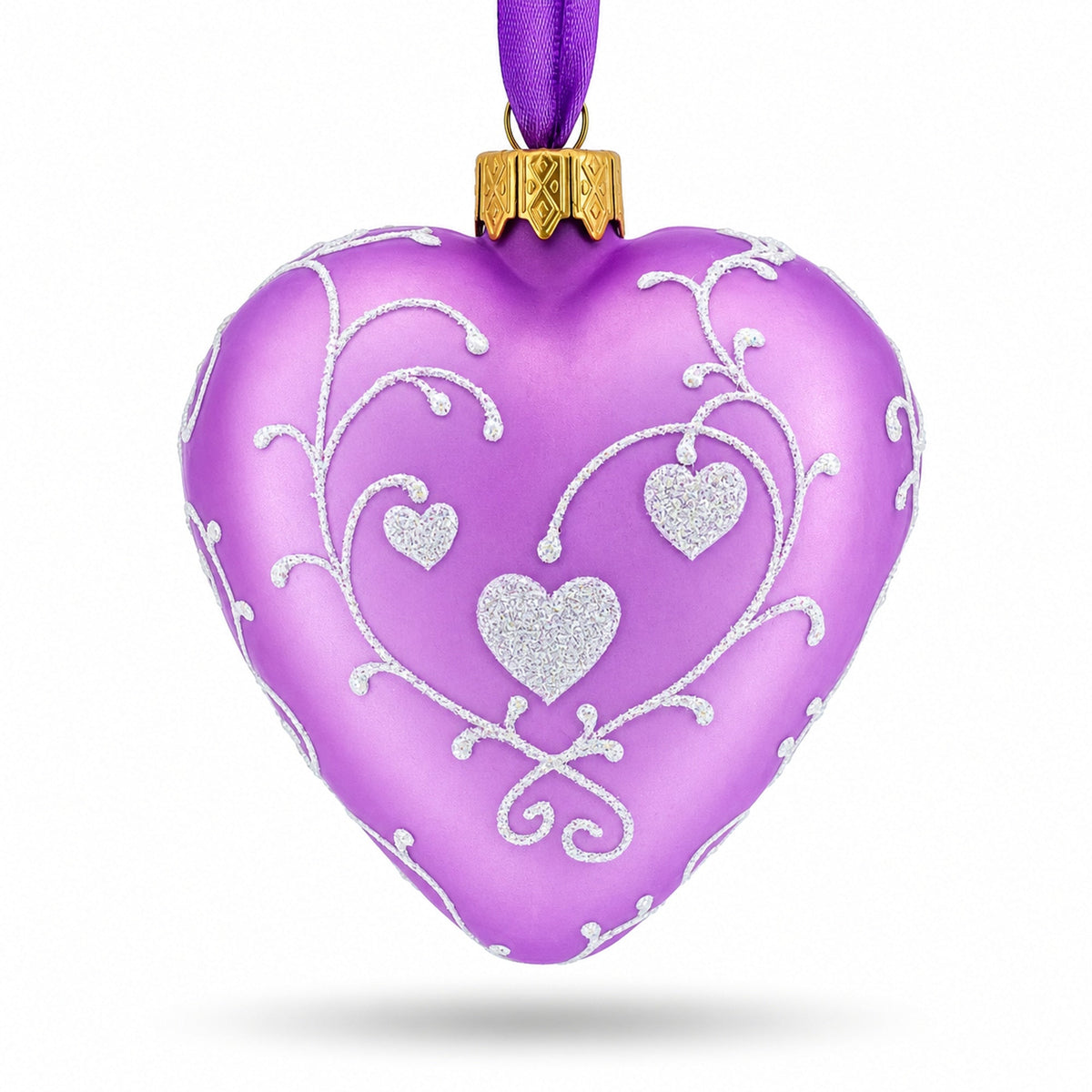 I Love Cats Glass Heart Christmas Ornament