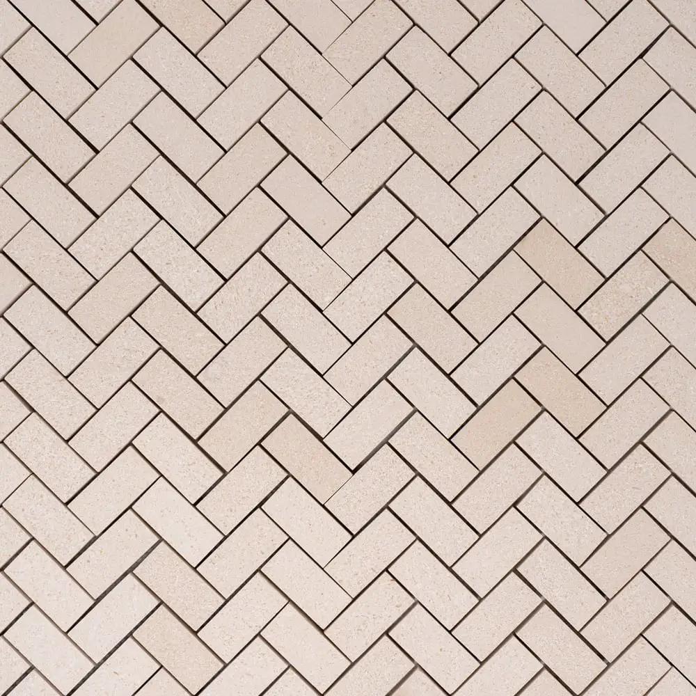 Paris Honed Herringbone 1/2 Marble Mosaics 10x13