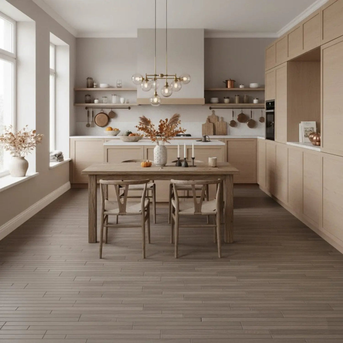 Almond Matte Groove Wood Look Porcelain Mosaics 8x40