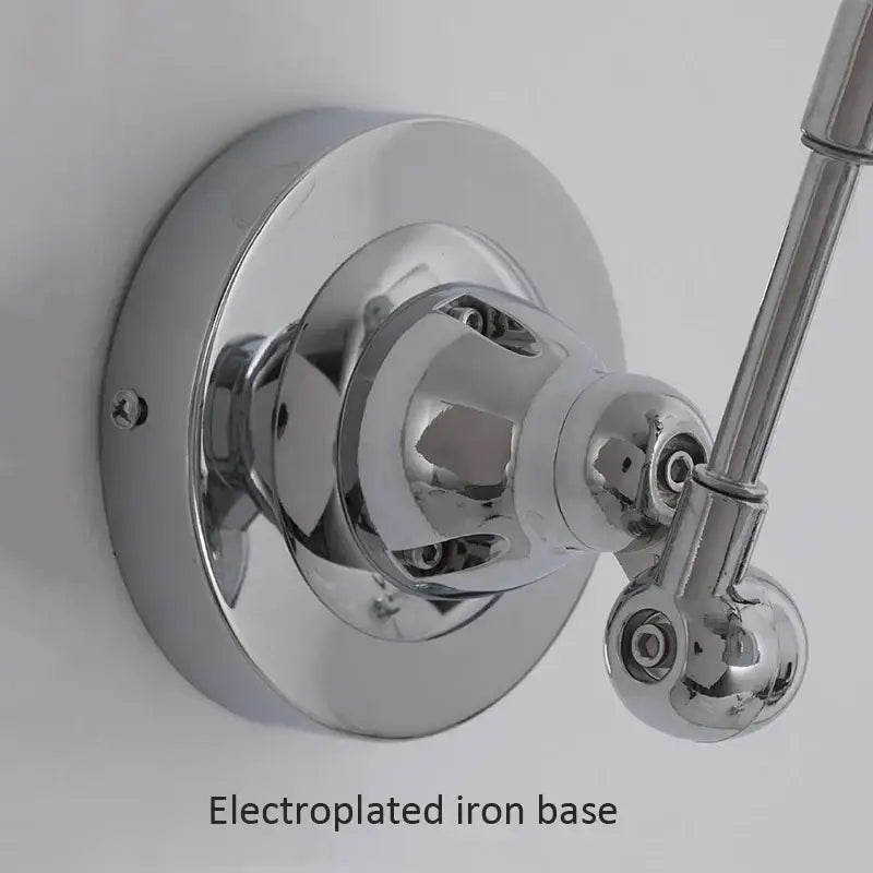 Chrome amber adjustable folding industrial wall light dining room