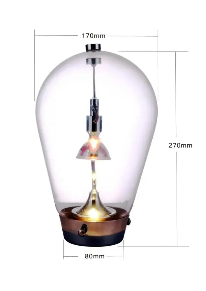Chrome curved arm glass bulb led table lamp bedroom black shade