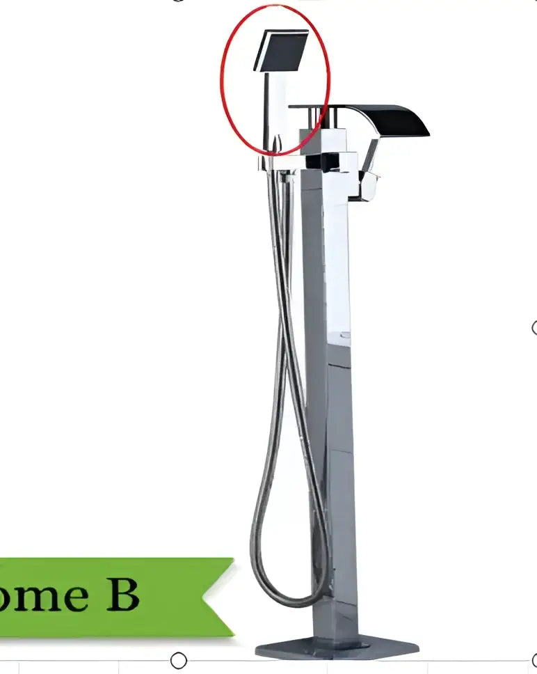 Chrome dual handle floor standing waterfall bathtub faucet bathroom set