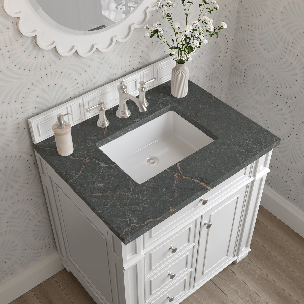 James Martin Bristol 30" Single Bathroom Vanity, Bright White