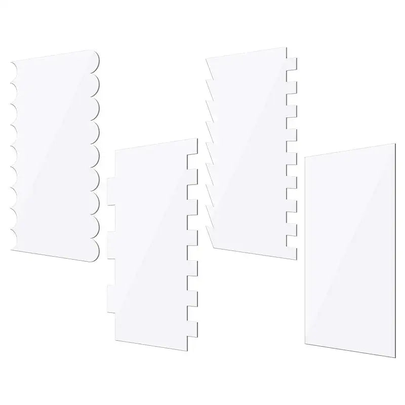 Clear acrylic scalloped cake cream scrapers kitchen baking tools