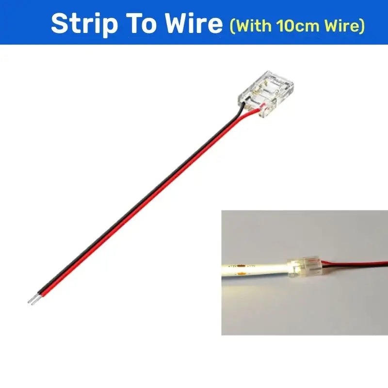 Clear cob led strip connectors 2-pin l-shape kitchen clips