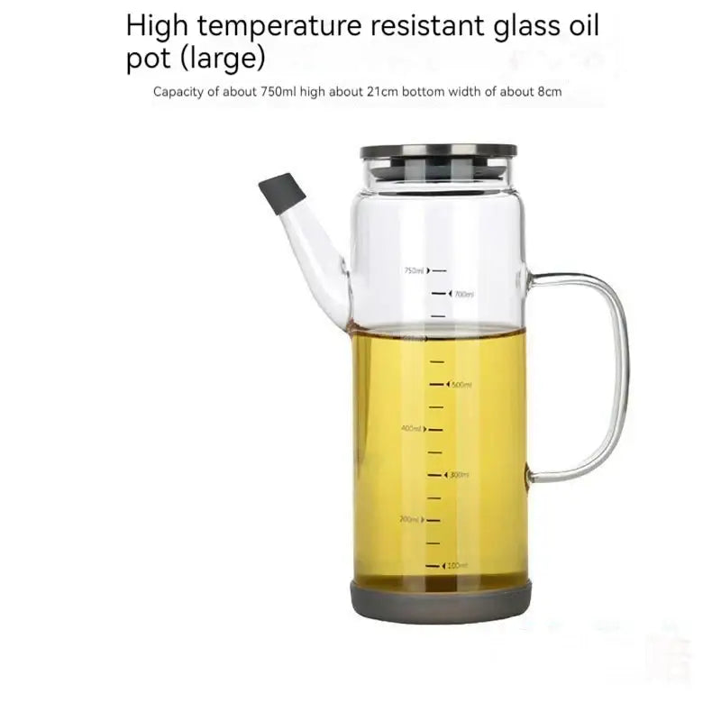 Clear glass and silver condiment bottle set kitchen oil dispensers