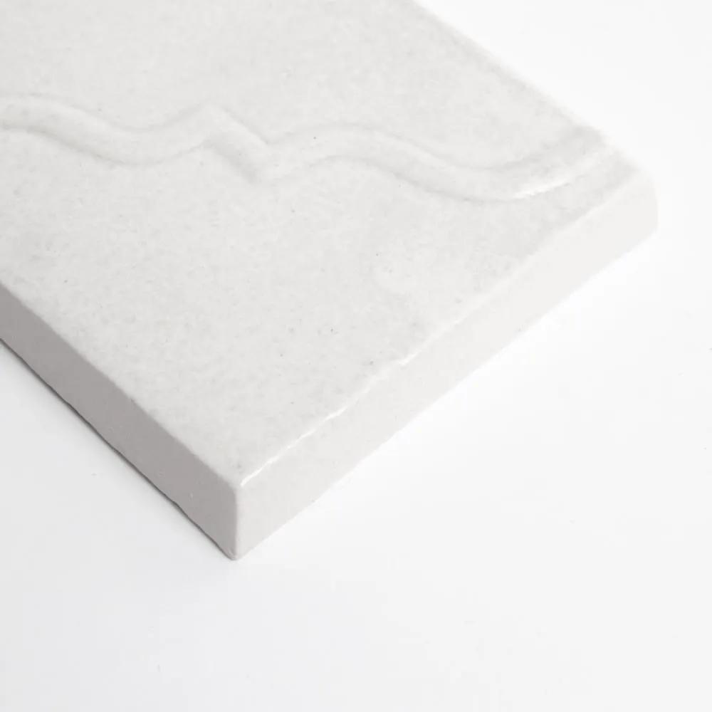 Cloud White Glossy Fina Ceramic Accent Tiles 3x6