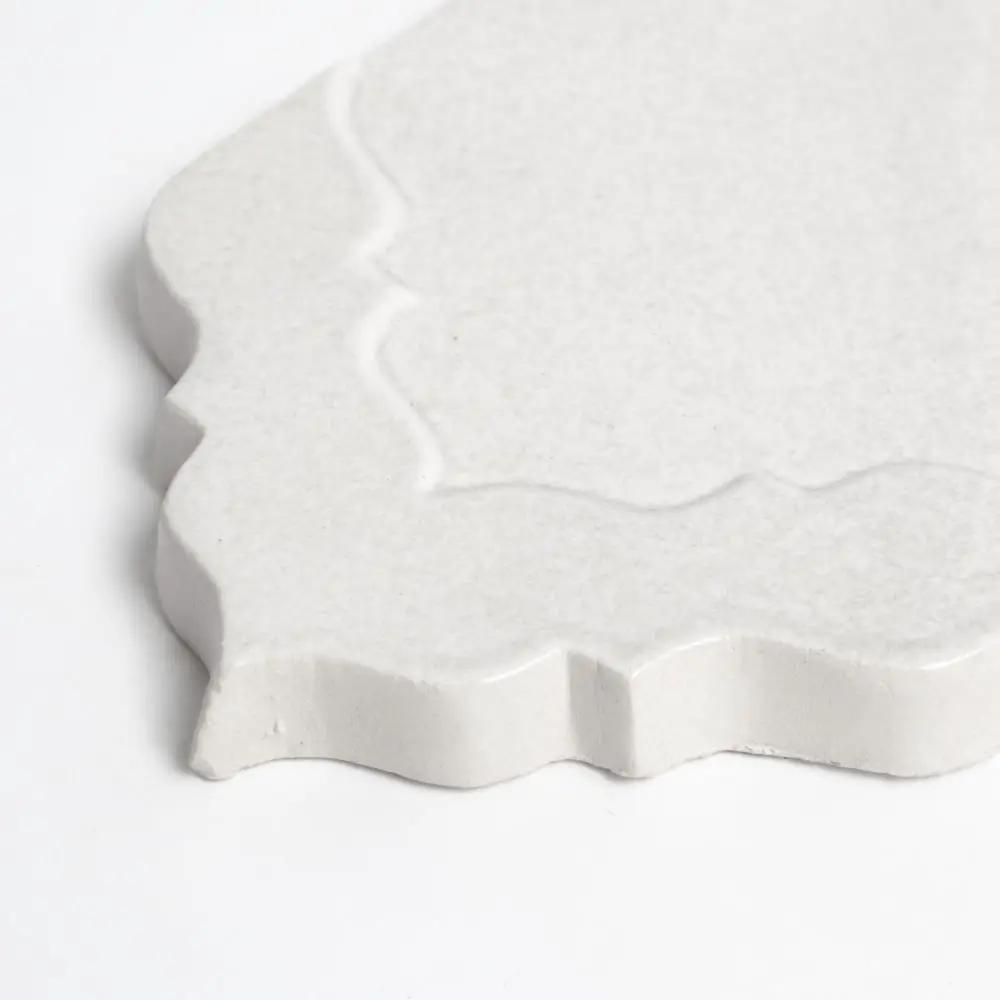 Cloud White Glossy Musa Ceramic Accent Tiles 4x7 1/2