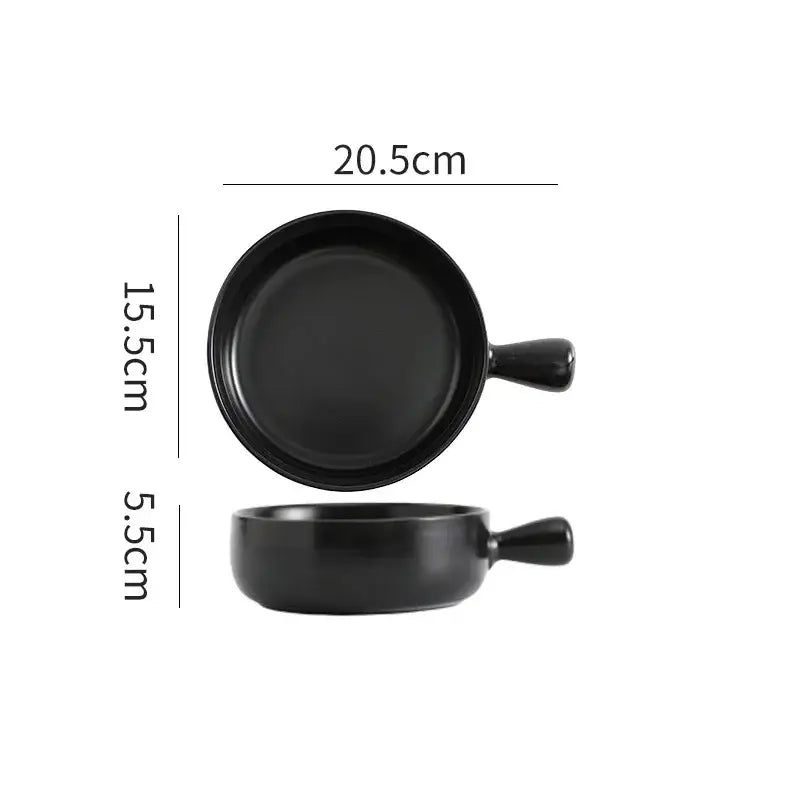 Colorful ceramic single handle salad bowl dining room tableware
