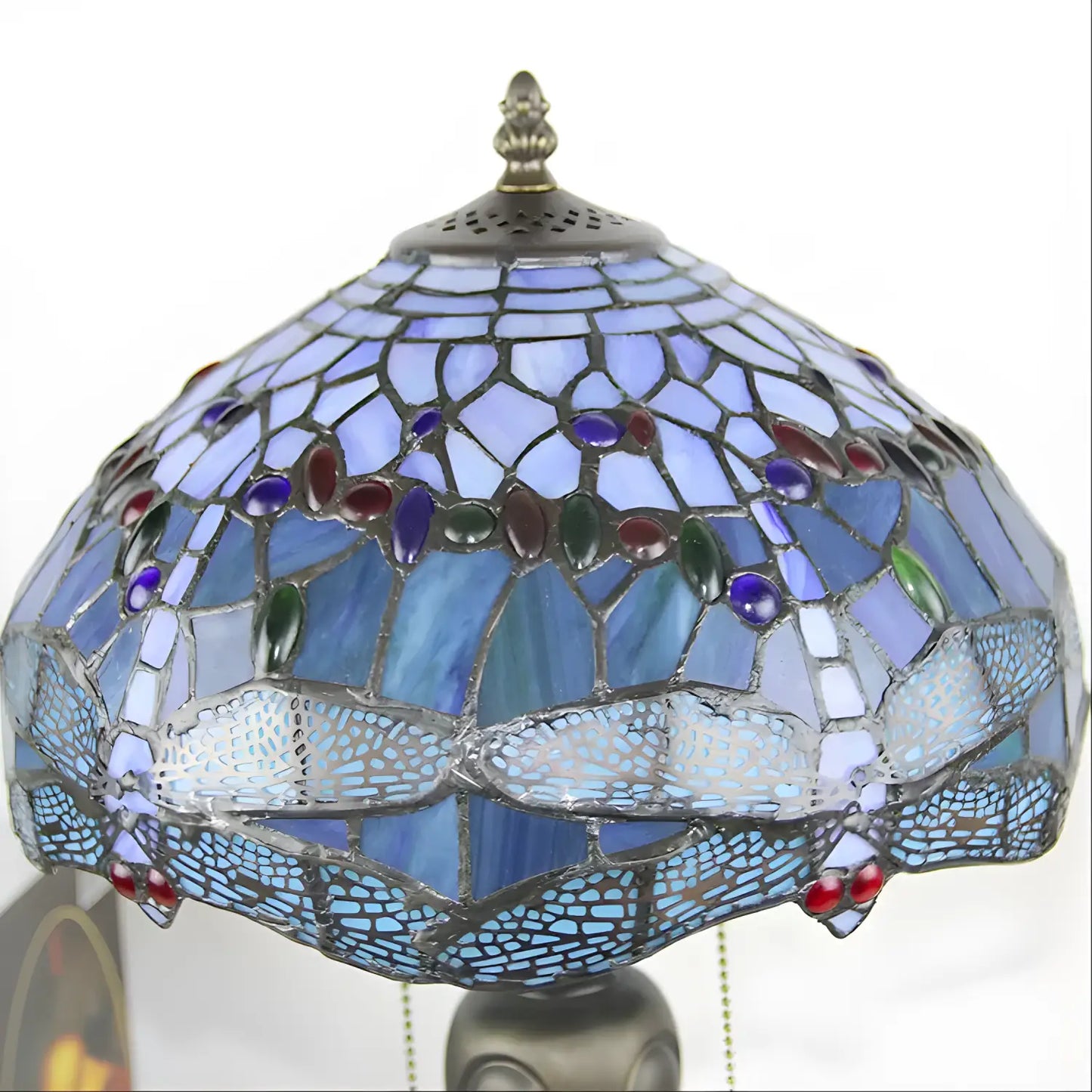 Colorful Dragonfly Tiffany-Inspired Lamp