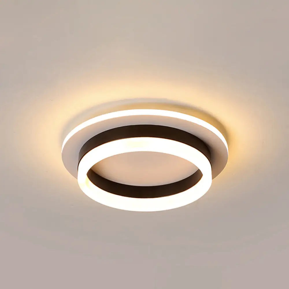 DecorBites™ Compact Metal LED Flush Mount Ceiling Light with Acrylic Diffuser - Minimalist Design