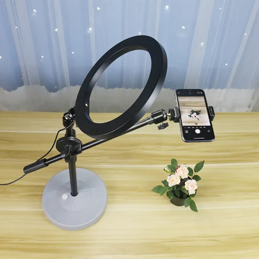 DecorBites™ Contemporary Adjustable LED Vanity Light - Round Shaped Metal Design in Black, 8" or 10" Width