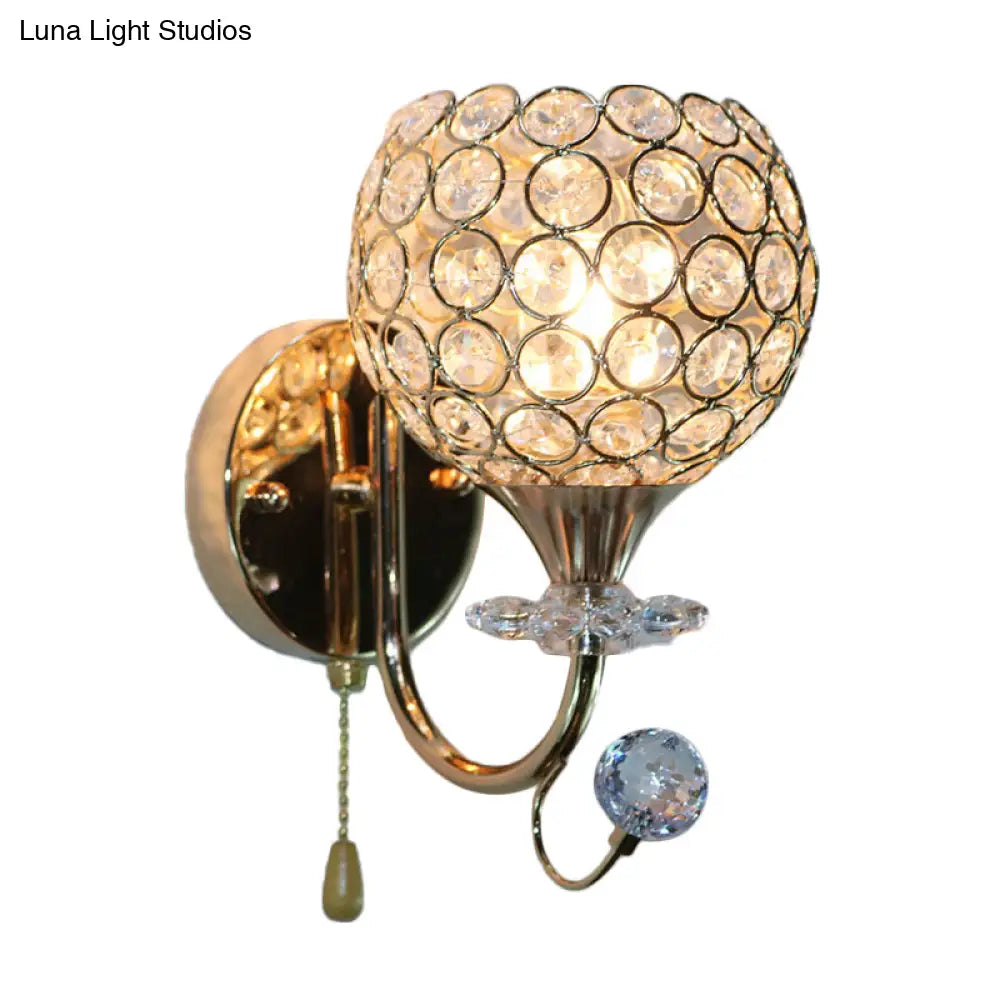 DecorBites™ Contemporary Beveled Glass Gold Wall Sconce Light with 1 Head - Stylish Wall Mount Fixture for Living Room