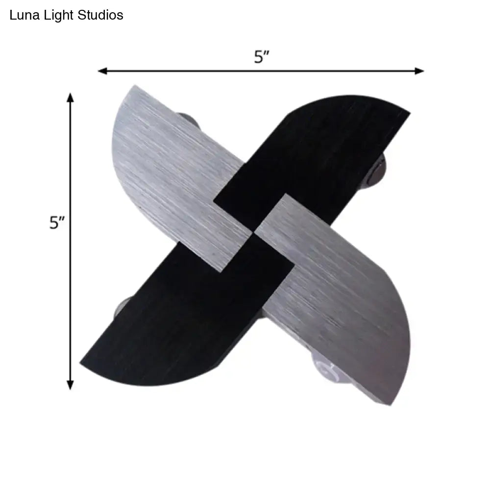Contemporary black & silver windmill rgb wall sconce living room light