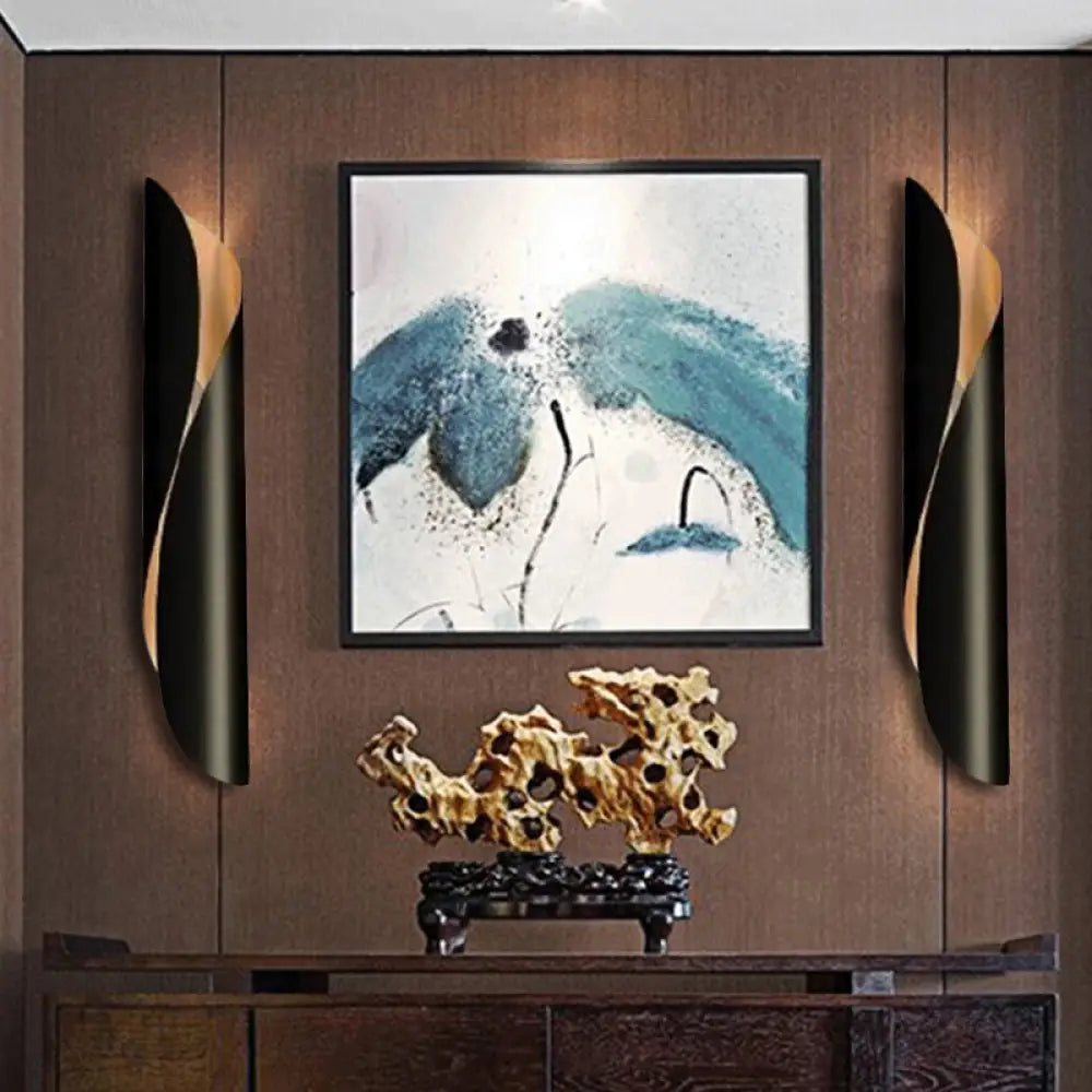 DecorBites™ Contemporary Black/White Rolling Sconce Light Fixture - Up/Down Wall Sconce with 2 Lights