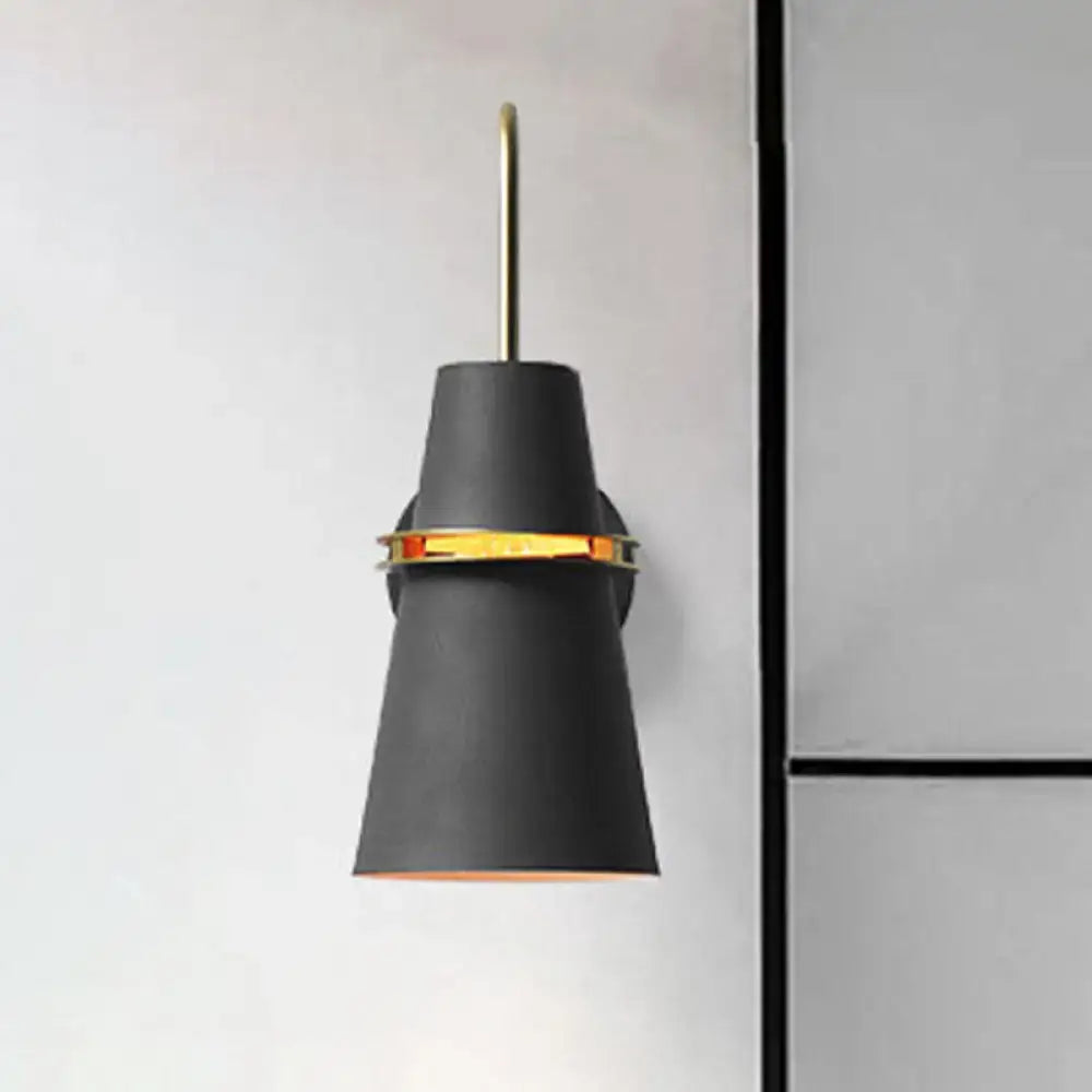 Contemporary blue & gold flared wall sconce light bedroom fixture