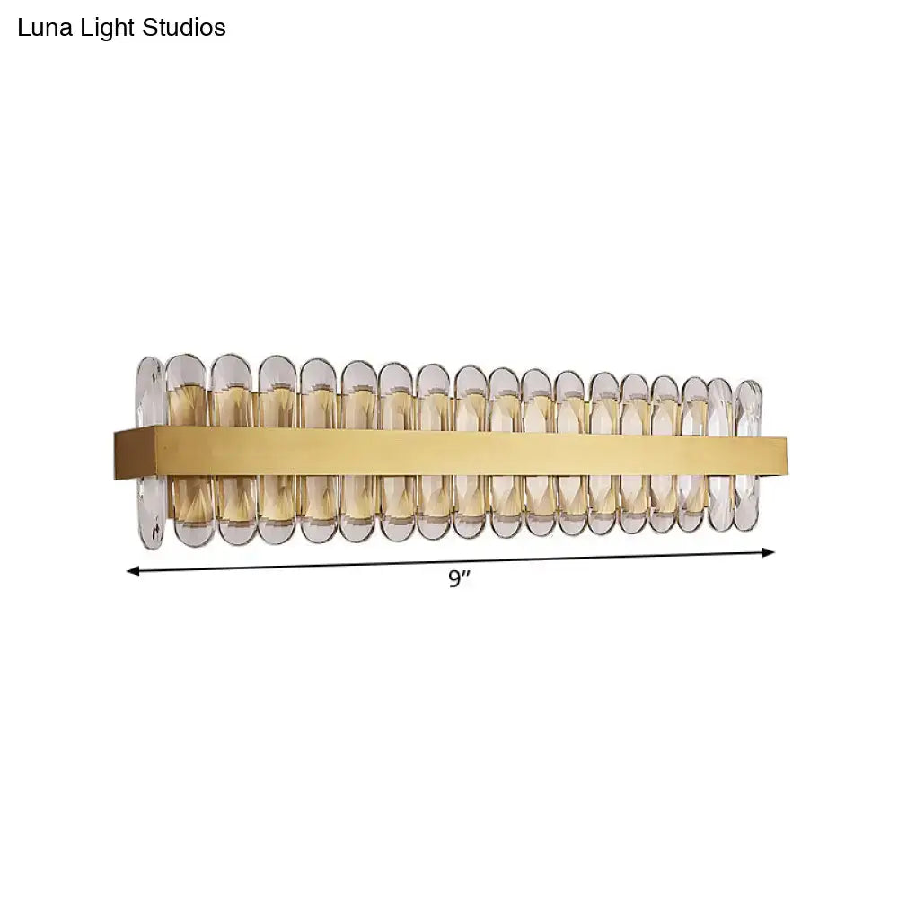Contemporary gold crystal wall lamp bathroom led fixture width 110v-120v