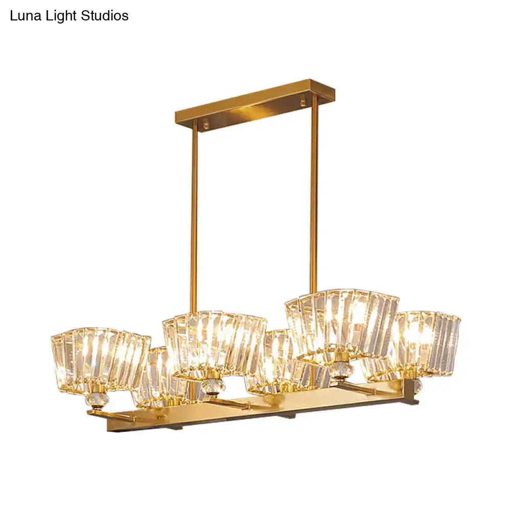 Contemporary gold trapezoid island lamp dining room ceiling light
