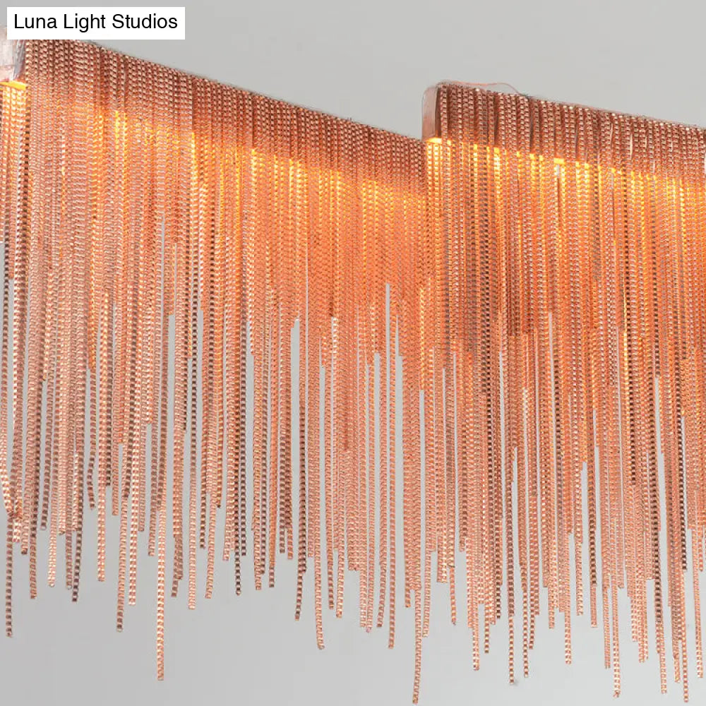 DecorBites™ Contemporary Metal Gold LED Pendant Light for Dining Room - Linear Island Design, 39"/47" Wide