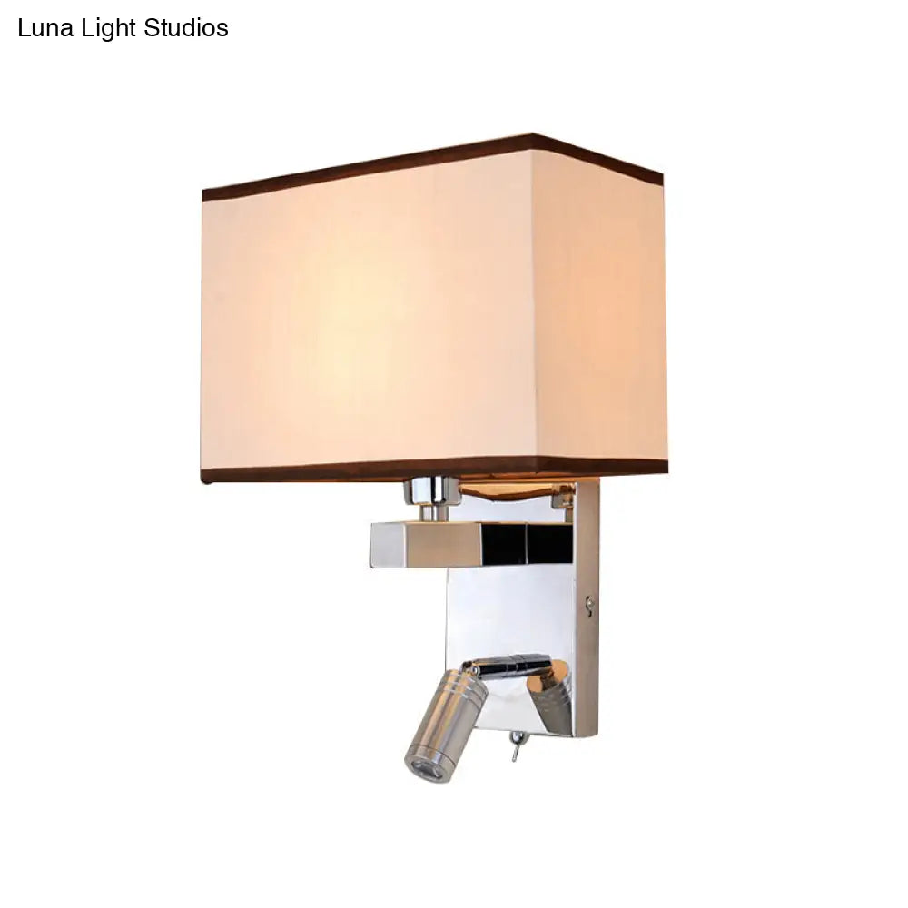 DecorBites™ Contemporary Rectangle LED Wall Sconce Lighting in Chrome with Spotlight