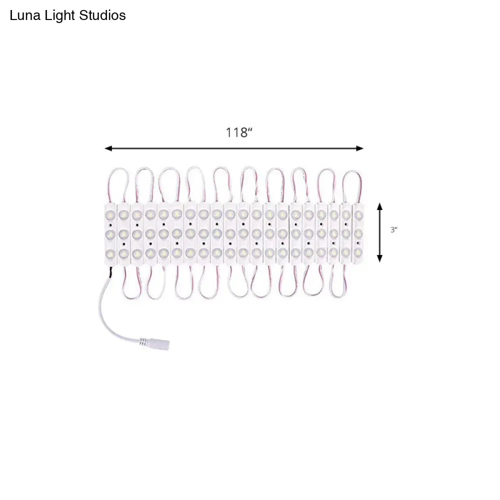 DecorBites™ Contemporary White LED Vanity Strip Light: Plastic Linear Make-Up Lighting for Dressing Room