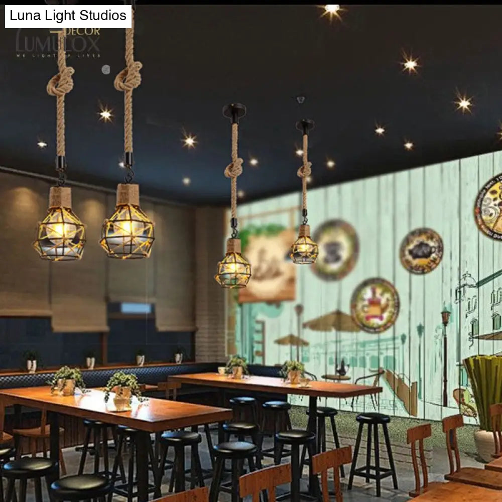 DecorBites™ Country Style Dome Cage Restaurant Ceiling Hanging Light