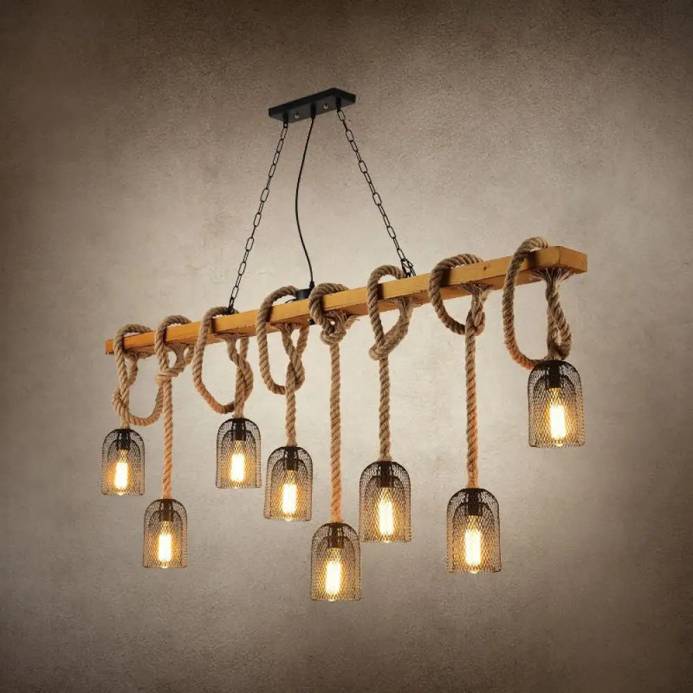 DecorBites™ Countryside Mesh Pendant Lamp with Rope Cord