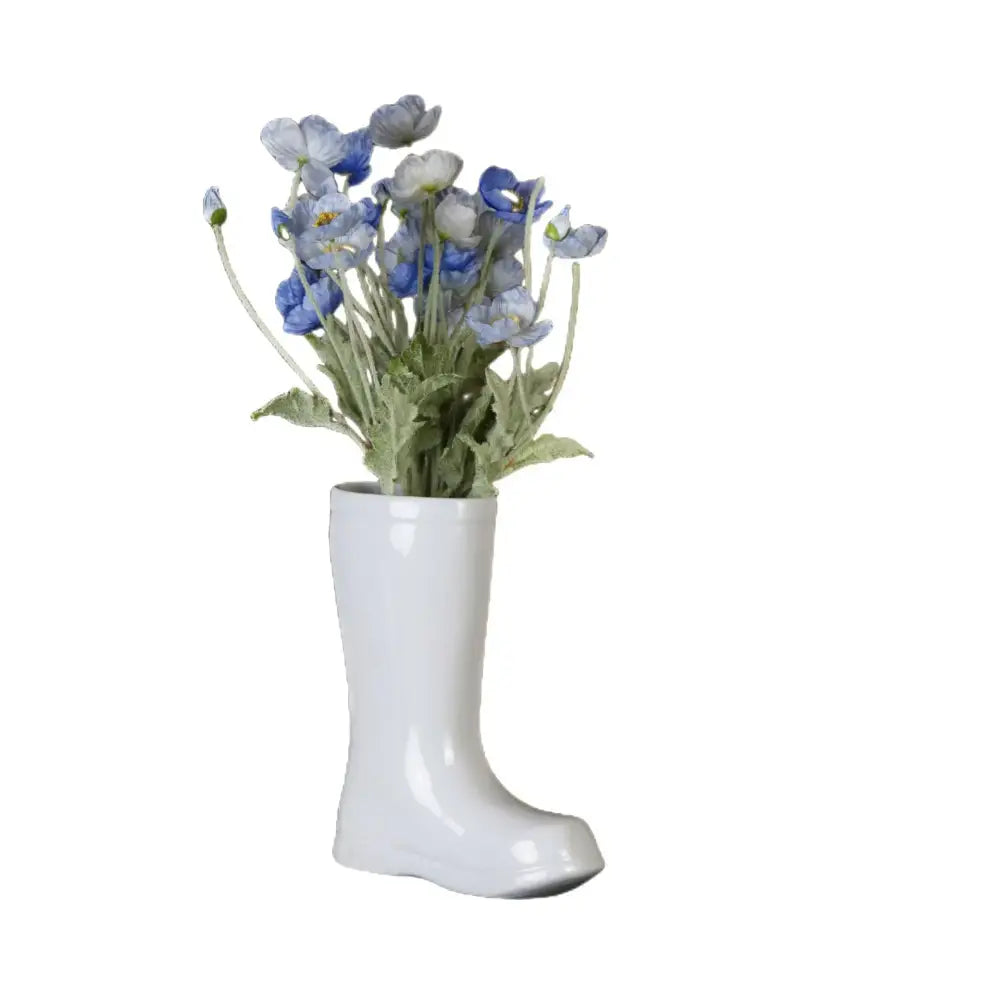 Cream ceramic shoe vase living room flower decor