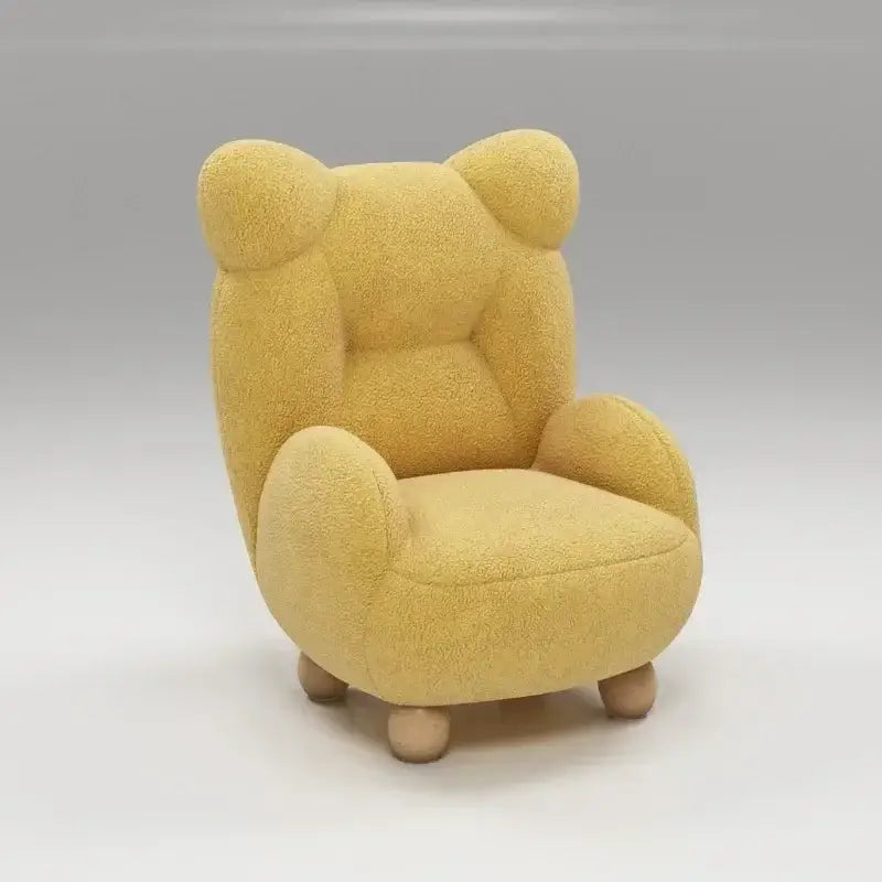 Cream kids lamb velvet bear sofa chair bedroom seating