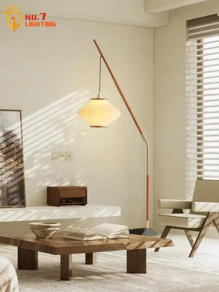 Cream wind acrylic amber glass floor lamp for living room