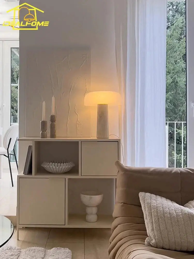 Cream wind mushroom desk lamp for living room or study