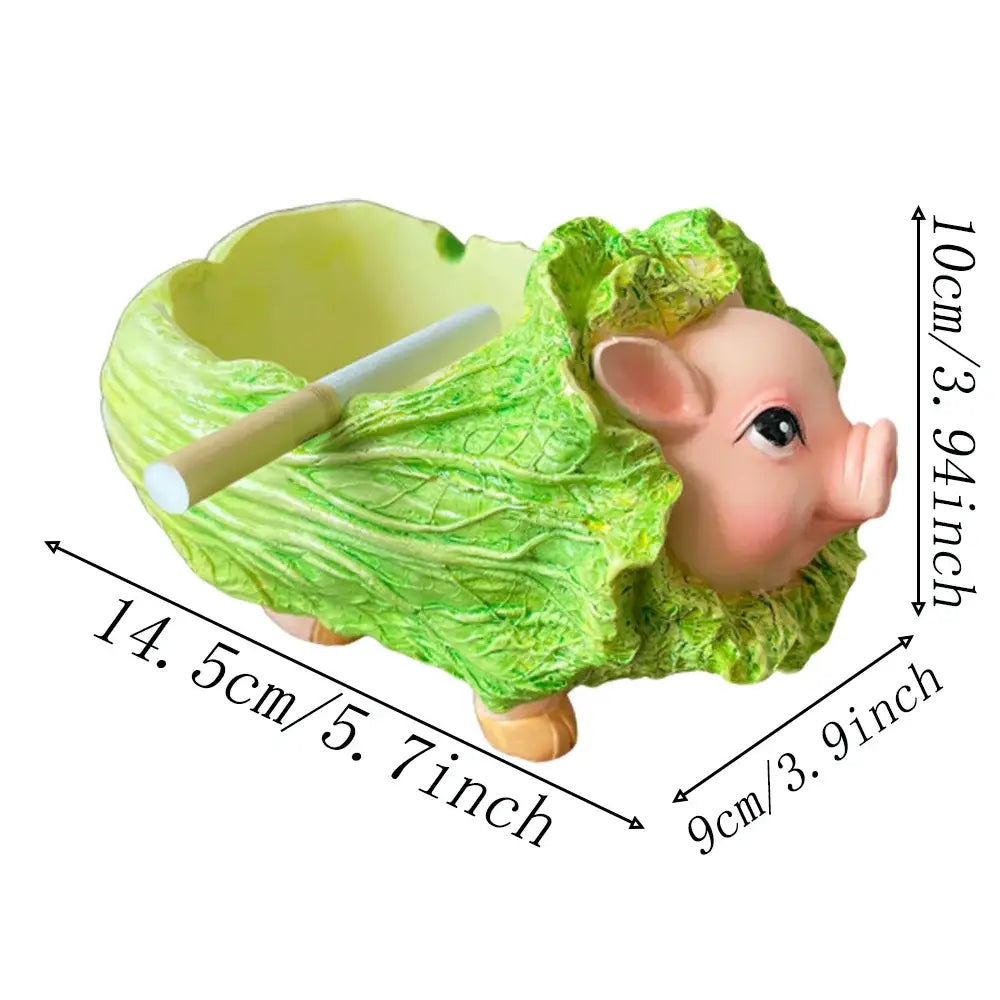Creative green & pink cabbage pig ashtray living room incense burner