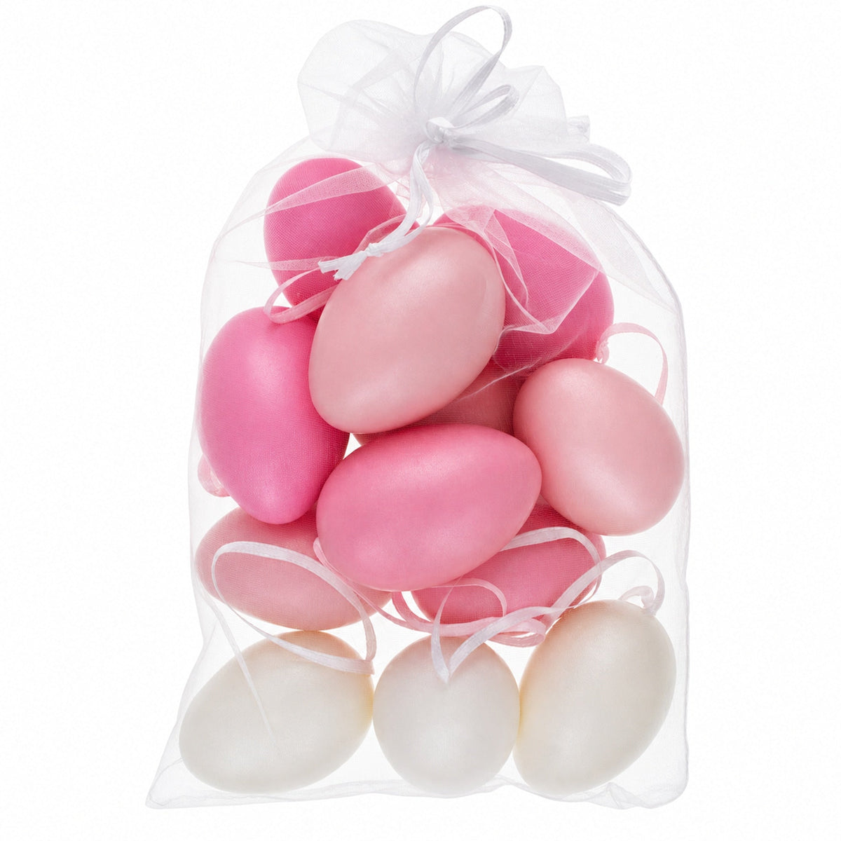Bag of 12 Pastel Rose Plastic Easter Egg Ornaments 2.35 Inches