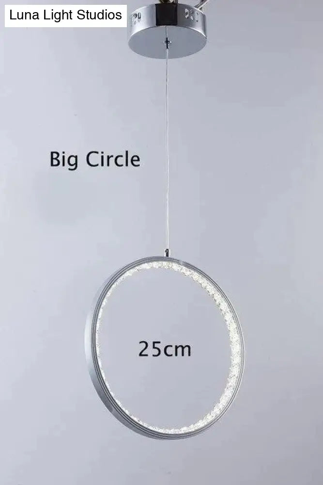 DecorBites™ Crystal Rings LED Pendant Light Fixture For Indoor Lamp Lamparas De Techo Surface Mounting Pendant Lamp For Bedroom Dining Room