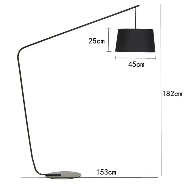 Curved matte black led floor lamp for living room bedroom lighting