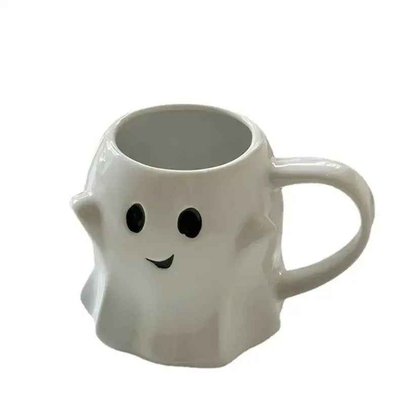 Cute ghost white ceramic mug set kitchen coffee cups