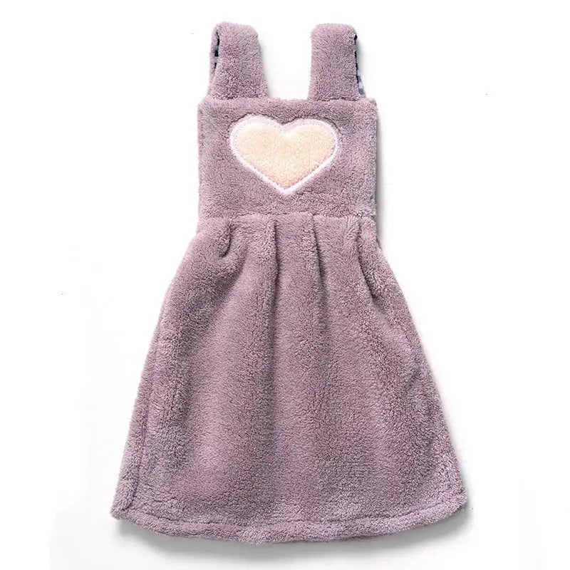 Cute pink & light blue plush dress cartoon hand towel kitchen decor