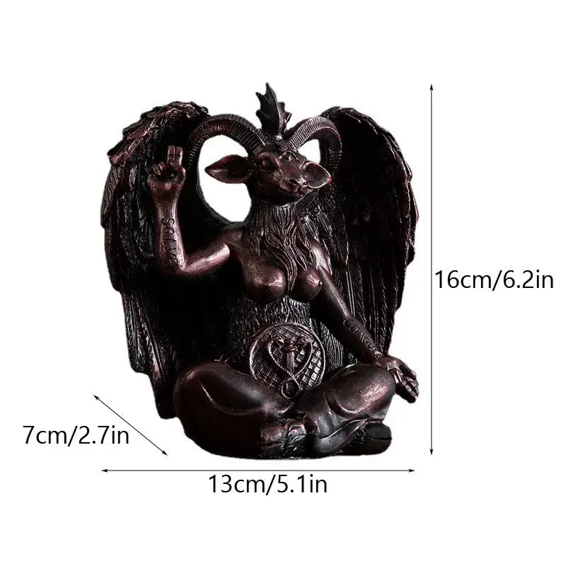 Dark bronze baphomet resin statue gothic living room decor