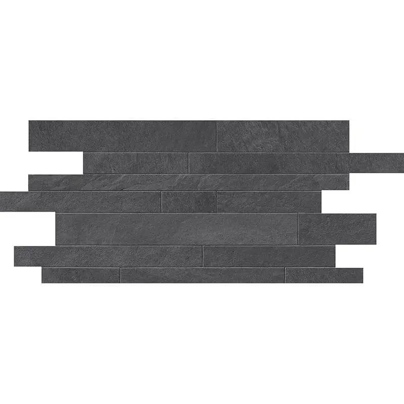Dark Flow Matte Muretto Stone Look Porcelain Mosaics 12x24