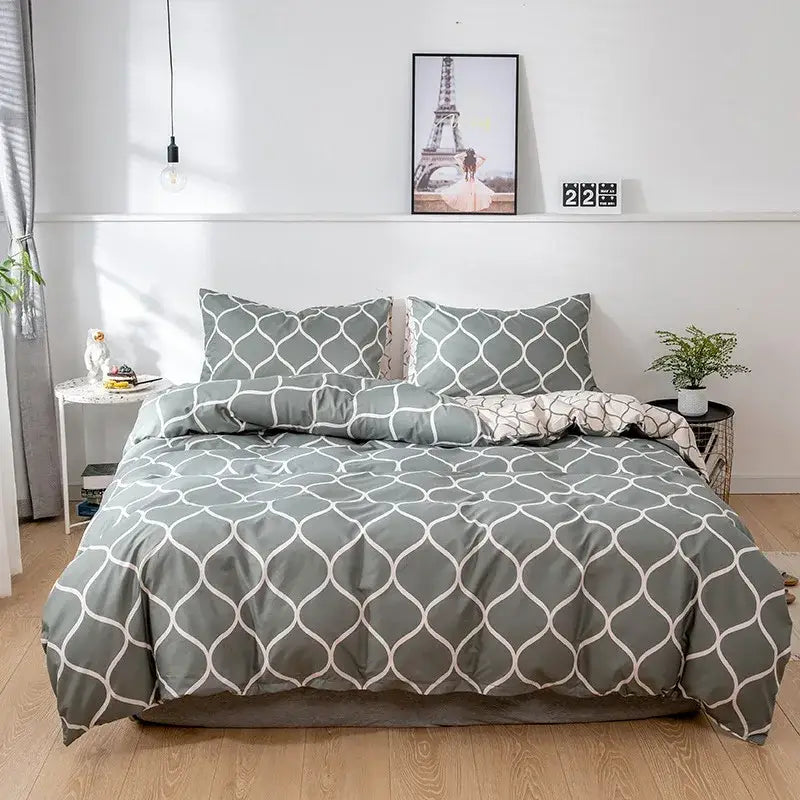 Dark green floral plush duvet cover set bedroom bedding