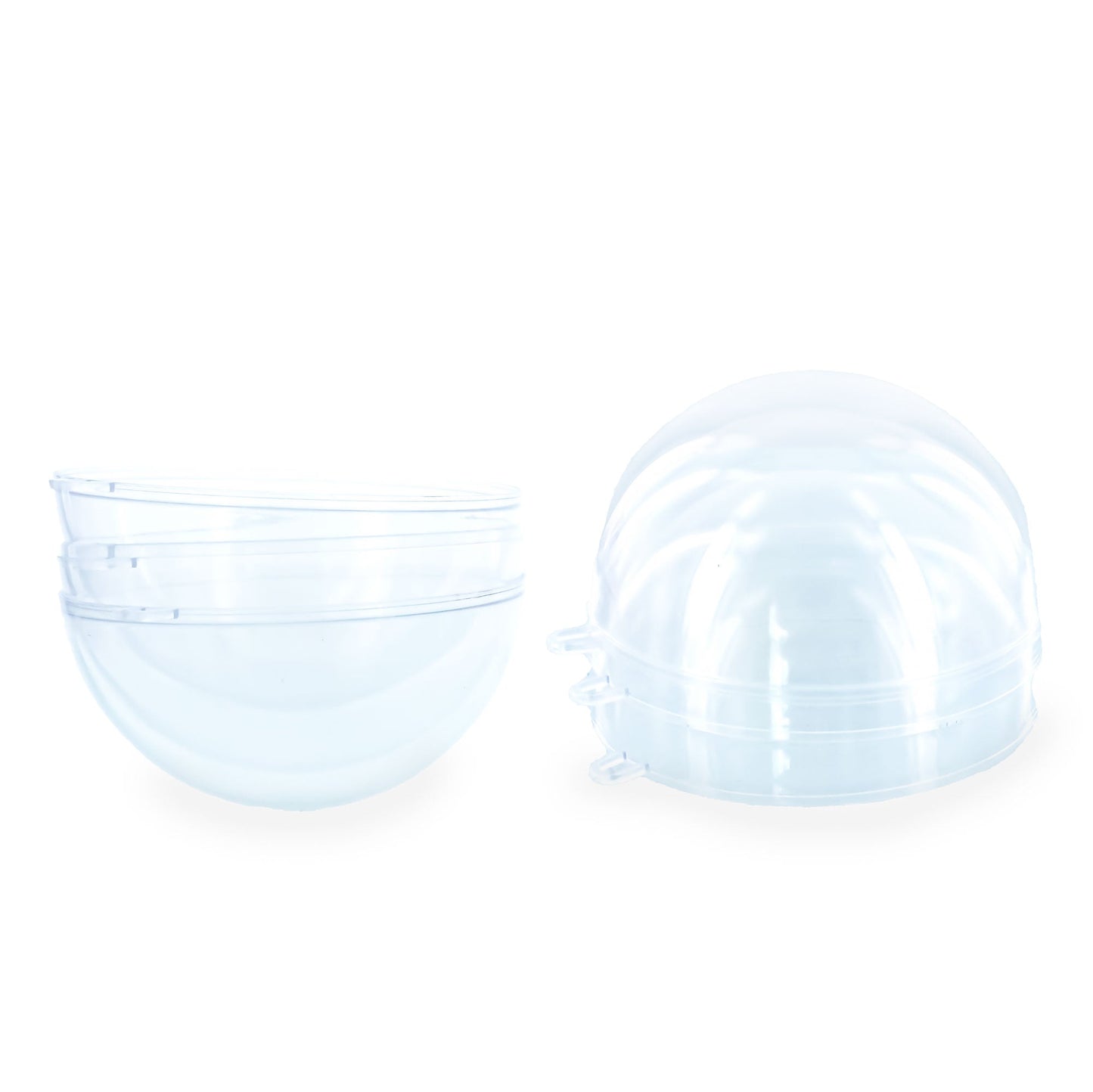 Set of 3 Openable Fillable Clear Plastic Ball Christmas Ornaments DIY Craft 4 Inches