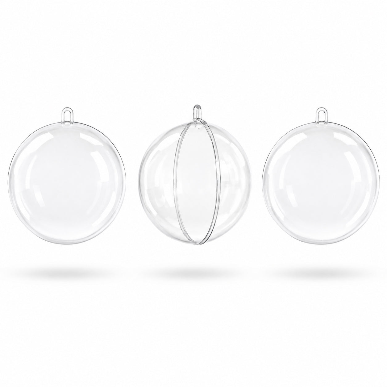 2.36-Inch Clear Plastic Fillable Christmas Ball Ornaments for DIY Crafts: Set of 3