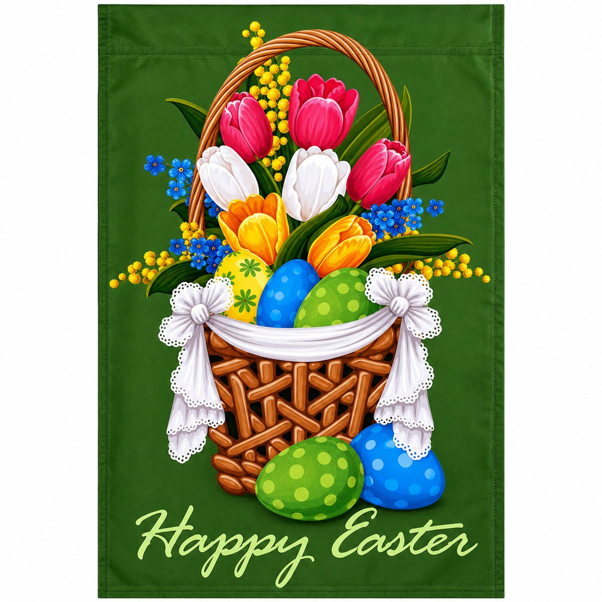 Easter Basket Polyester Garden Outdoor Flag 12 x 18 Inches