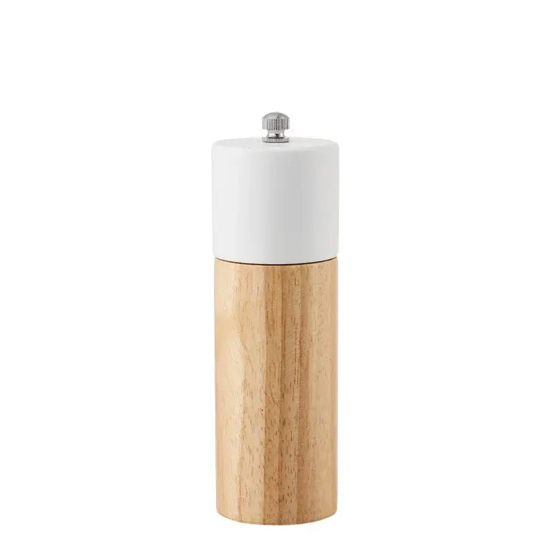Modern black & white manual wooden salt pepper grinder kitchen tool