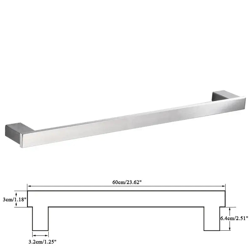 Modern rectangular brushed nickel bathroom accessories set