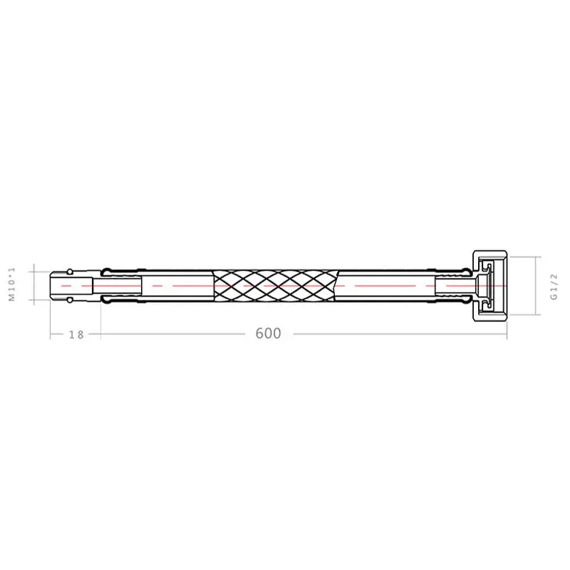 Stainless steel red & blue water supply plumbing pipes for kitchen