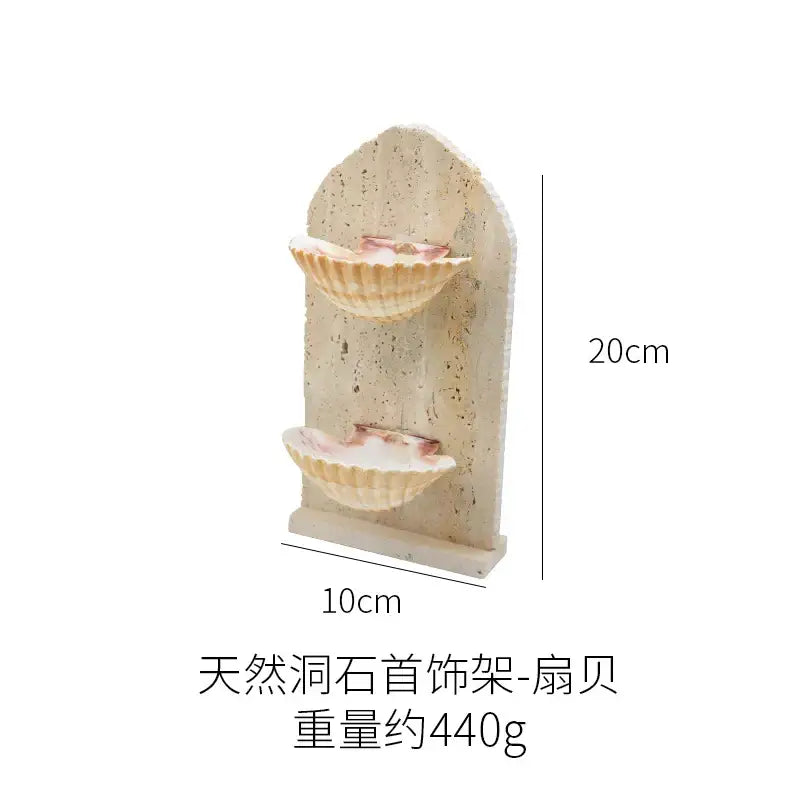 Art deco beige & pink abalone shell jewelry organizer bedroom stand