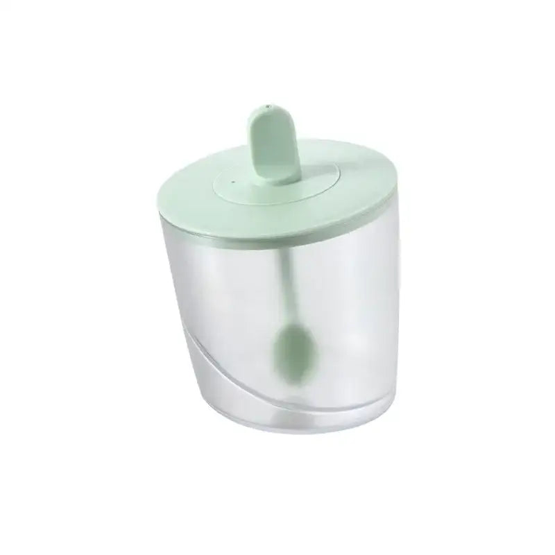 Clear green abs spice jar set with spoon kitchen storage